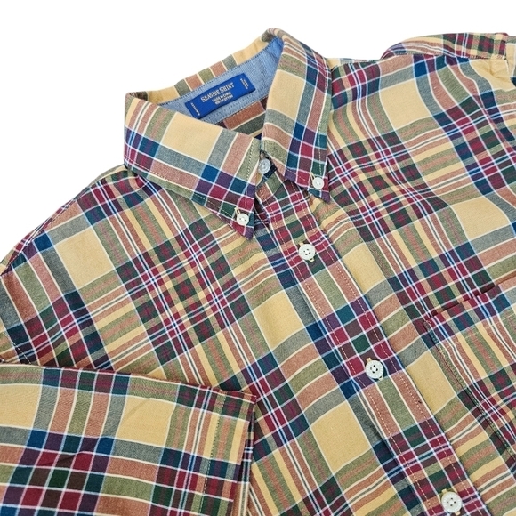Pendleton Seaside Shirt Mens Plaid Yellow SS Button Down Casual Sz Small - Picture 1 of 9
